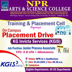 On Campus Placement Drive – KG Invicta Services (KGiS) On Campus Placement Drive – KG Invicta Services (KGiS)