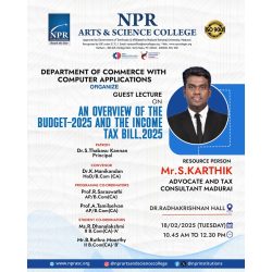 Guest Lecture on An Overview of the Budget-2025 and the Income Tax Bill, 2025 Guest Lecture on An Overview of the Budget-2025 and the Income Tax Bill, 2025