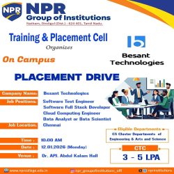 On-Campus Placement Drive – Besant Technologies