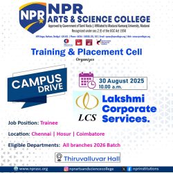 Campus Drive for Lakshmi Corporate Services (LCS). Campus Drive for Lakshmi Corporate Services (LCS).